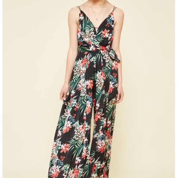 Floral Slit Wide Leg Jumpsuit - Picture 5 of 6